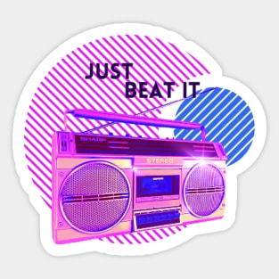Just Beat It 80's Boom Box Sticker